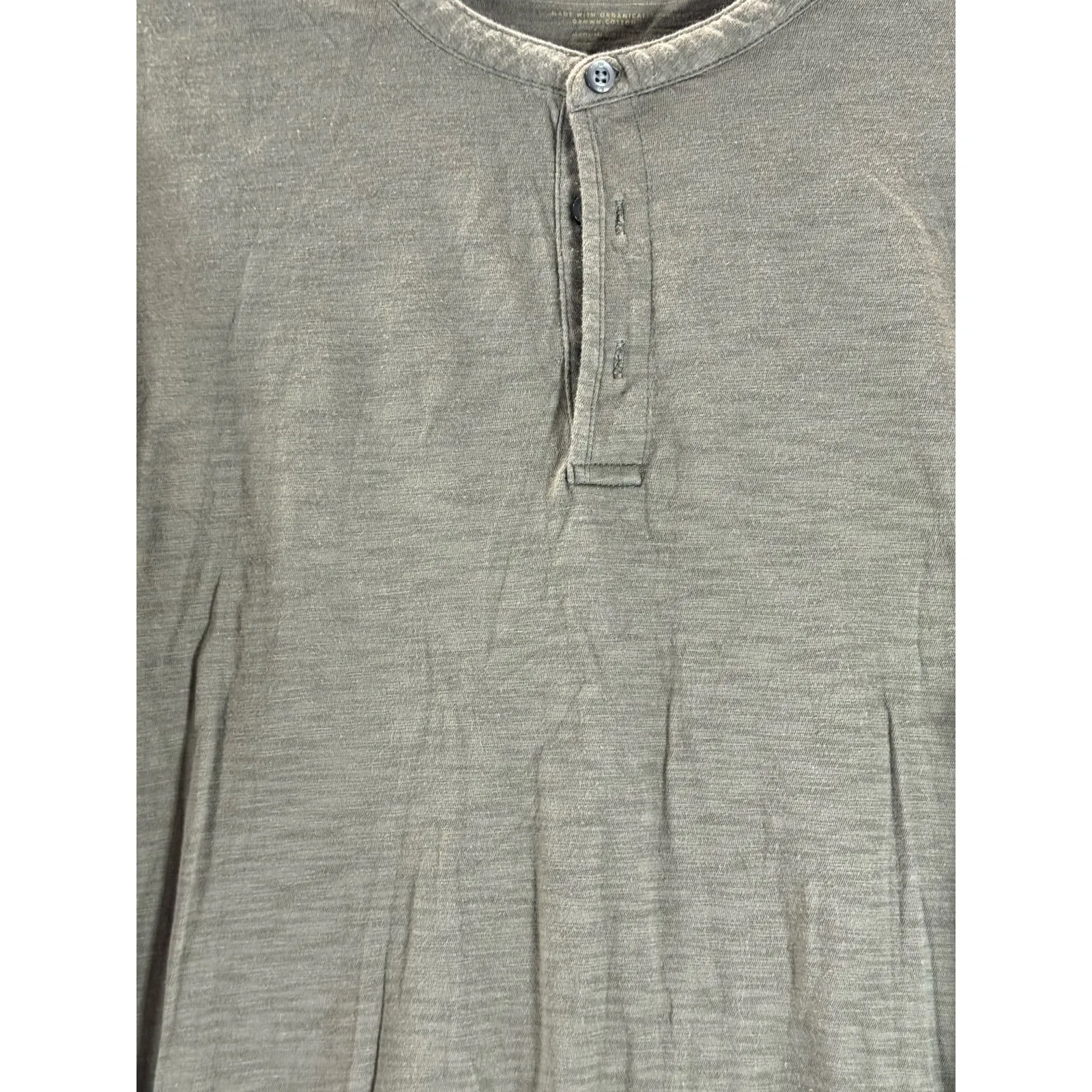 BANANA REPUBLIC Men's Seal Grey Organic Cotton Vintage Henley Shirt SZ L