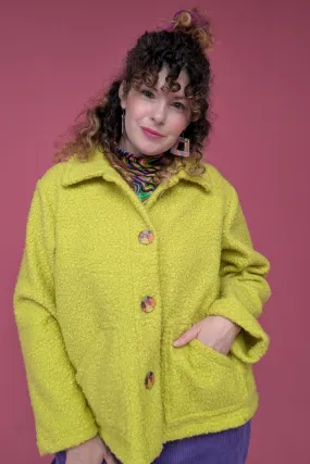 Boucle Box Jacket in Lime