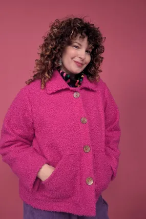 Boucle Box Jacket in Magenta