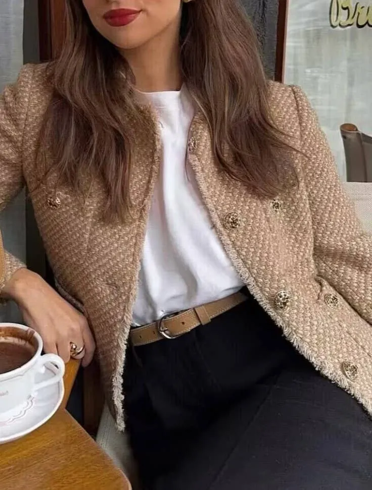 Elegant Tweed Cropped Jacket