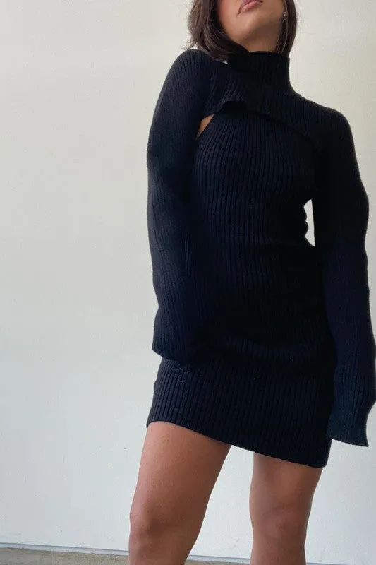 High Neck Sweater Dress