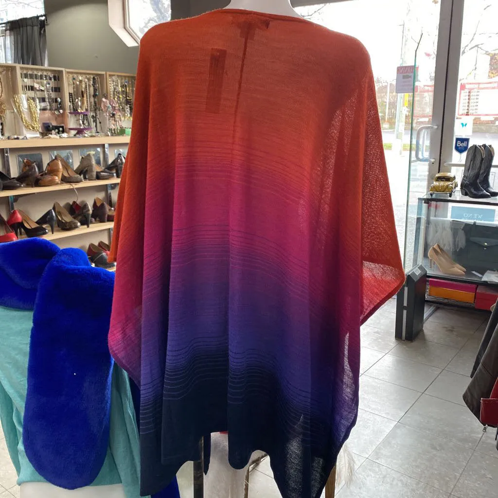 Jones New York wool blend light knit poncho O/S