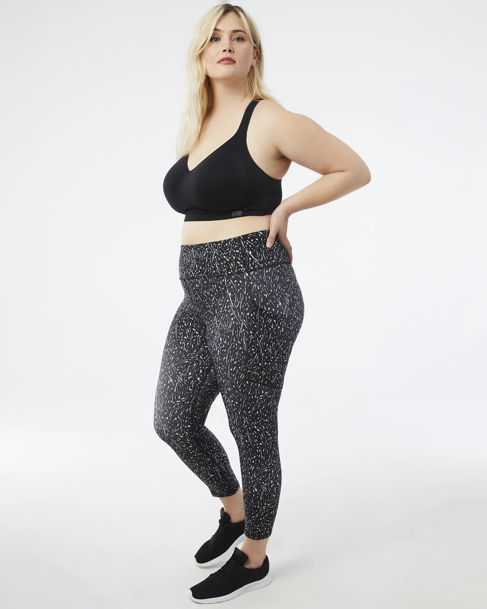 Magda Printed Cropped Leggings | Black / White