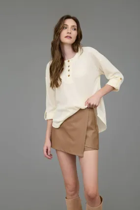 Sarah 3/4 Sleeve Henley Top