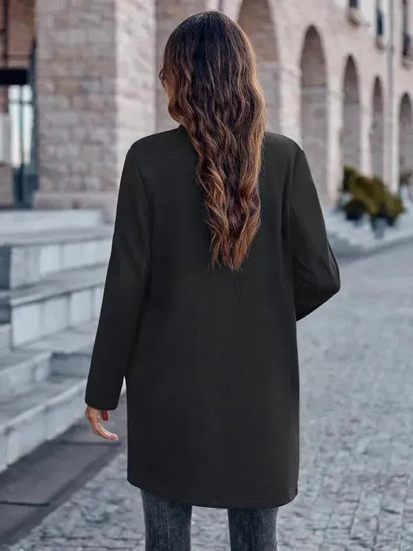 Stylish Round Neck Women's Trench Coat