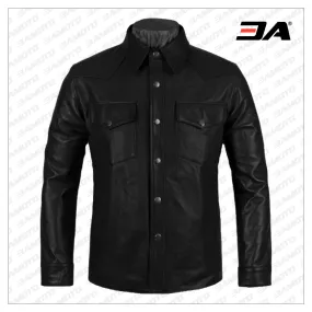 Superiority Men Leather Shirt